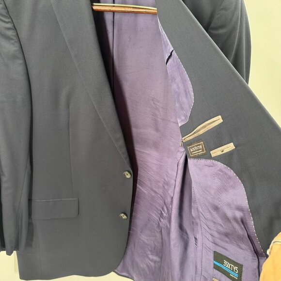 Jack Victor 3Sixty5 Black Two Piece Suit Mens Size 44L Union Made In Canada - Picture 12 of 16